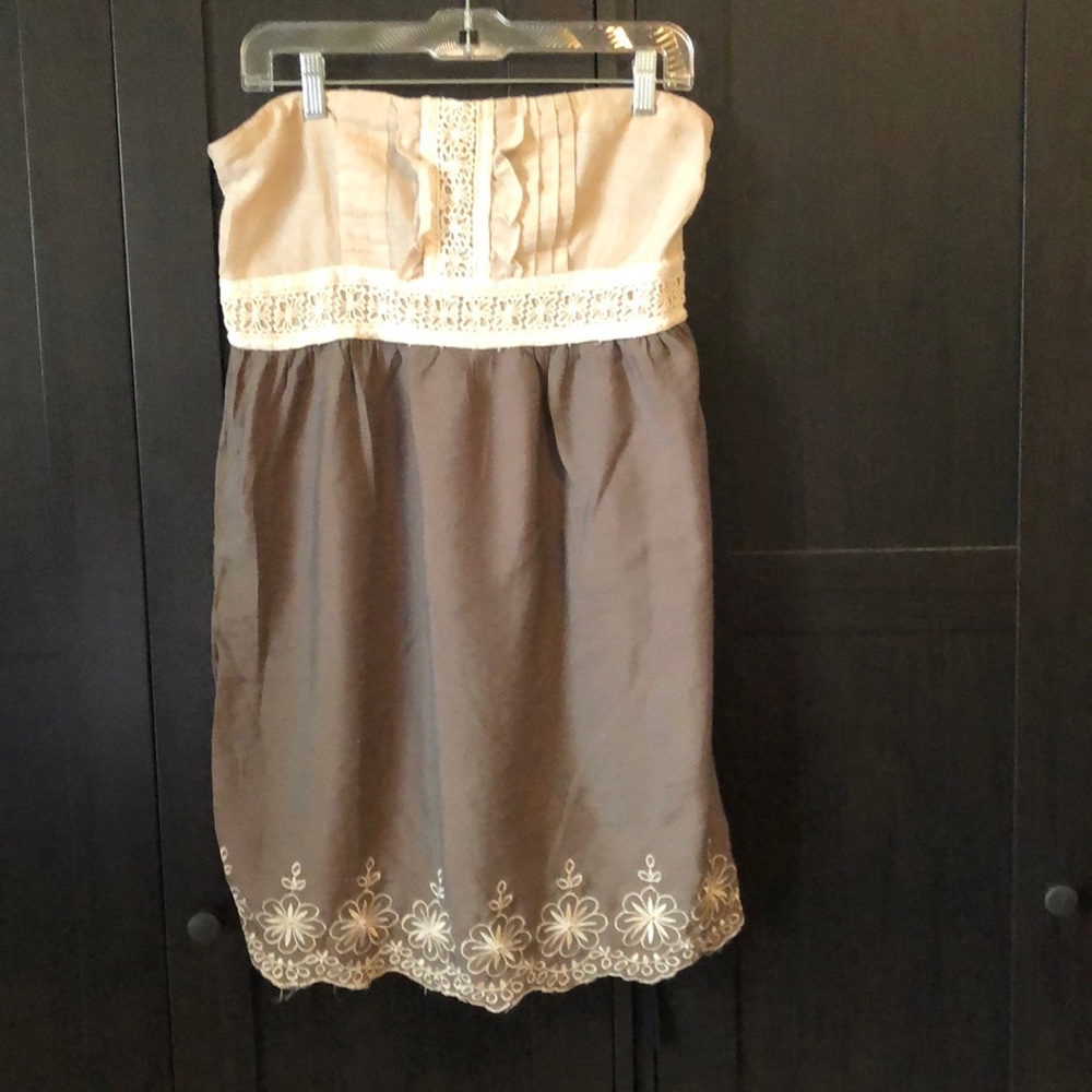 Embroidered Linen Tube Dress